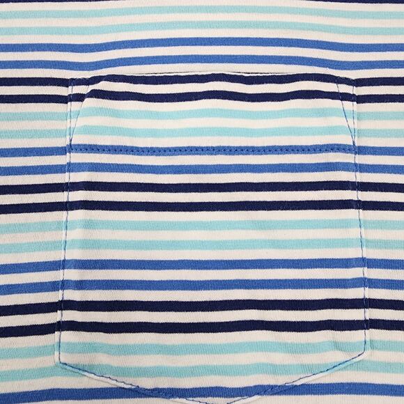 Peter Millar Polo Shirt Mens Large Blue Striped Performance Pima Golf Pocket - Picture 10 of 14